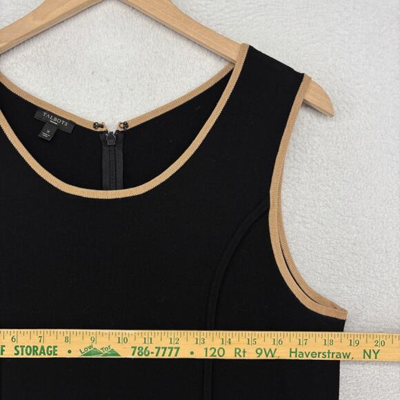TALBOTS Dress X Sweater Knit Sleeveless Back Zip Scoop Neck Viscose Blend Black - Picture 10 of 13